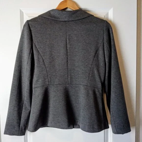 Sandro Grey Pink Fitted Round Collar Knit Jacket - Picture 2 of 6